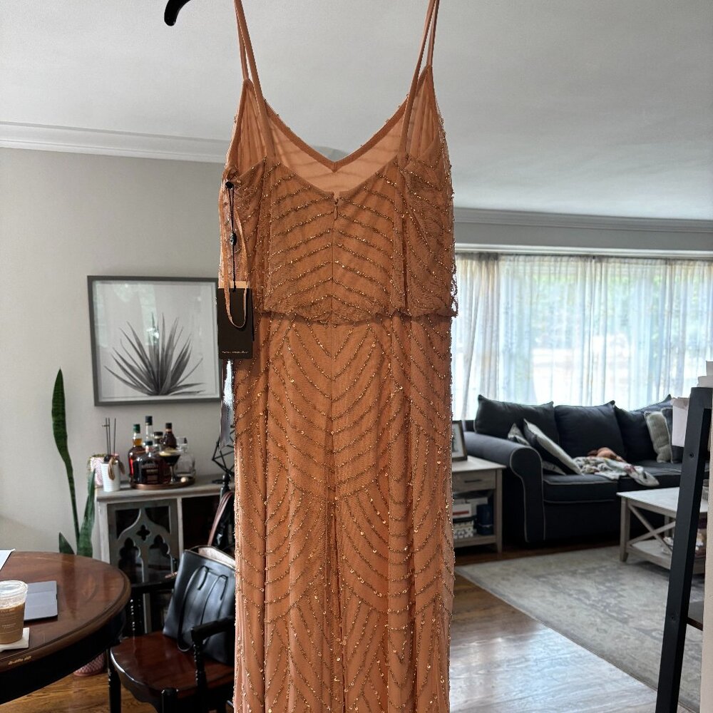 Adrianna Papell Long Blouson Dress-Blush Size 6 - Picture 6 of 6